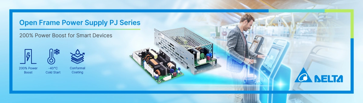 New generation of open frame power supply PJ Series with 200% power boost
