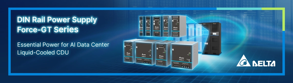 Force-GT Series DIN Rail Power Supply provides essential power for AI data center liquid-cooled CDU
