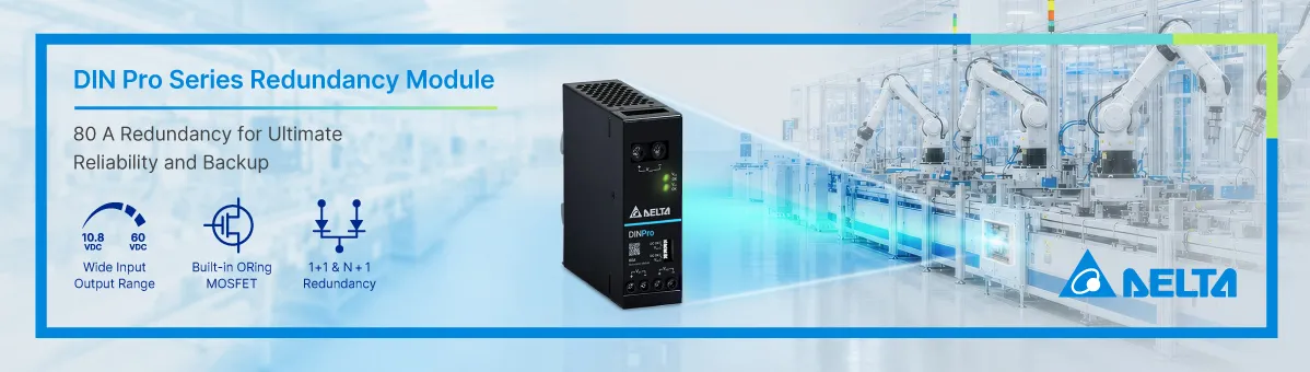 Delta’s presents the new DIN Pro Series redundancy module DRR-80AF model